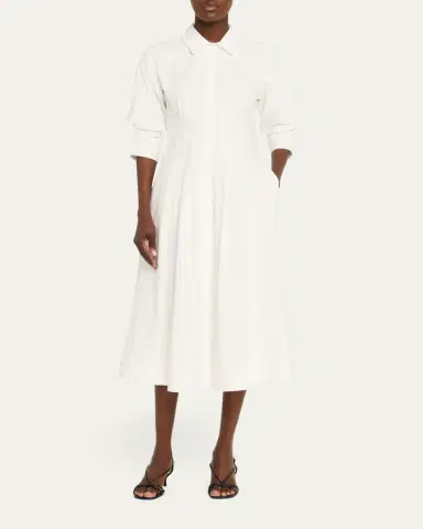 Simkhai Jazz Poplin Pintuck Midi Shirtdress | Thumbnail 2 Simkhai Jazz Poplin Pintuck Midi Shirtdress | Thumbnail 2