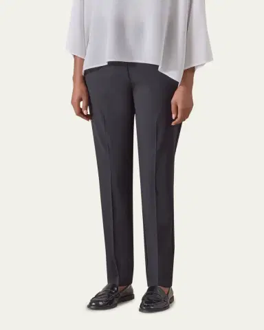 Eskandar Narrow Elastic Waist Wool Trousers | Thumbnail 2