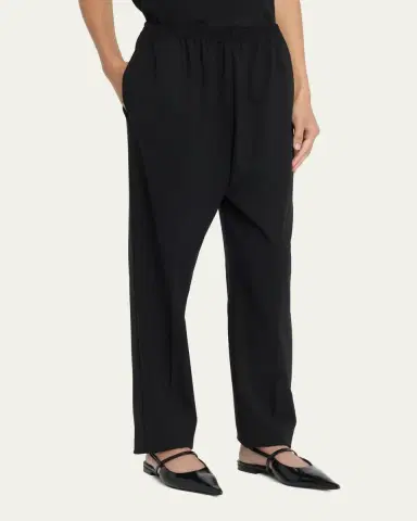Eskandar Narrow Elastic Waist Wool Trousers | Thumbnail 4