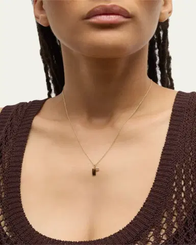Sydney Evan 14K Pure Block Initial Necklace | Thumbnail 2
