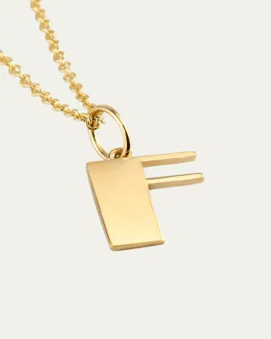 Sydney Evan 14K Pure Block Initial Necklace | Thumbnail 3