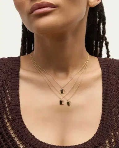 Sydney Evan 14K Pure Block Initial Necklace | Thumbnail 5