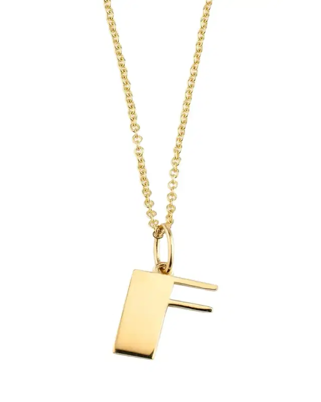 Sydney Evan 14K Pure Block Initial Necklace