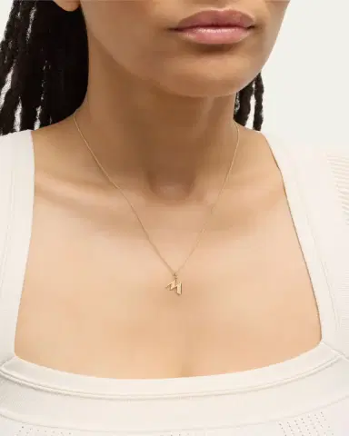 Sydney Evan 14K Pure Block Initial Necklace | Thumbnail 2