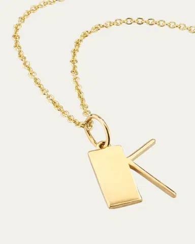 Sydney Evan 14K Pure Block Initial Necklace | Thumbnail 3