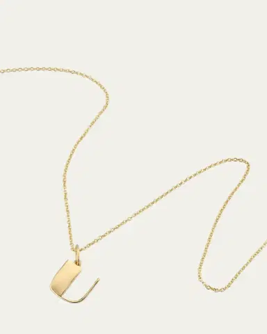 Sydney Evan 14K Pure Block Initial Necklace | Thumbnail 2 Sydney Evan 14K Pure Block Initial Necklace | Thumbnail 2