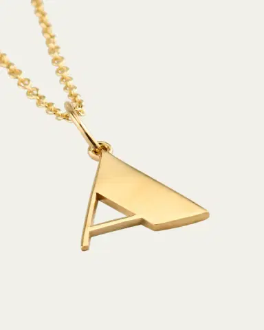 Sydney Evan 14K Pure Block Initial Necklace | Thumbnail 2 Sydney Evan 14K Pure Block Initial Necklace | Thumbnail 2