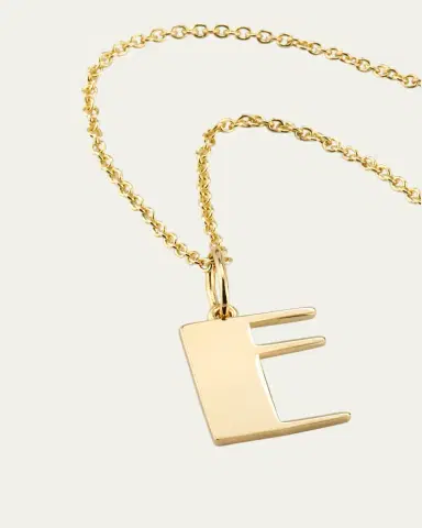 Sydney Evan 14K Pure Block Initial Necklace | Thumbnail 3