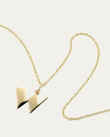 Sydney Evan 14K Pure Block Initial Necklace | Thumbnail 2 Sydney Evan 14K Pure Block Initial Necklace | Thumbnail 2