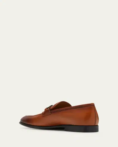 Ferragamo Men's Foster Smooth Leather Gancini Bit Loafers | Thumbnail 2 Ferragamo Men's Foster Smooth Leather Gancini Bit Loafers | Thumbnail 2