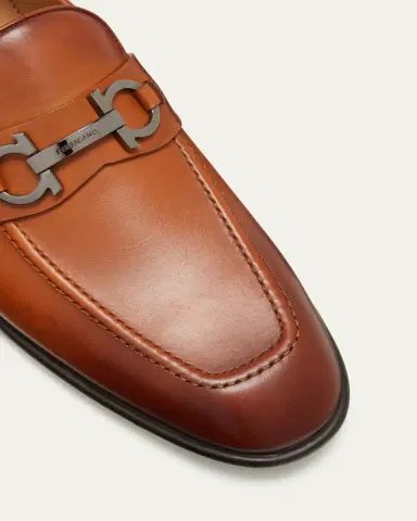 Ferragamo Men's Foster Smooth Leather Gancini Bit Loafers | Thumbnail 3 Ferragamo Men's Foster Smooth Leather Gancini Bit Loafers | Thumbnail 3