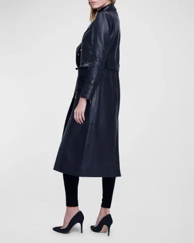 L'AGENCE Celina Leather Trench Coat | Thumbnail 4 L'AGENCE Celina Leather Trench Coat | Thumbnail 4