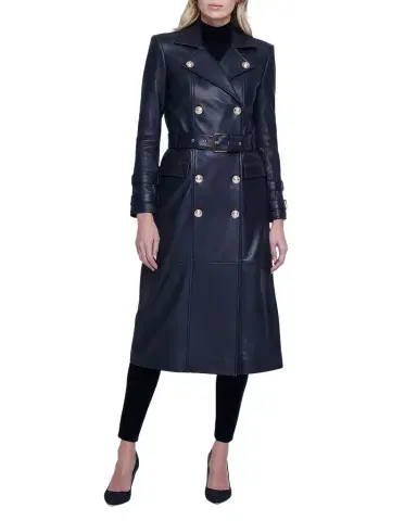 L'AGENCE Celina Leather Trench Coat | Thumbnail 1 L'AGENCE Celina Leather Trench Coat | Thumbnail 1