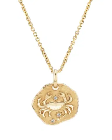 Aaryah 18K Yellow Gold Mini Diamond Zodiac Pendant Necklace | Thumbnail 1 Aaryah 18K Yellow Gold Mini Diamond Zodiac Pendant Necklace | Thumbnail 1