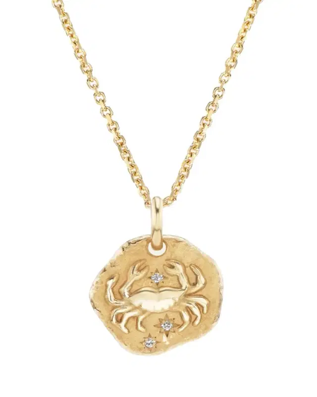 Aaryah 18K Yellow Gold Mini Diamond Zodiac Pendant Necklace