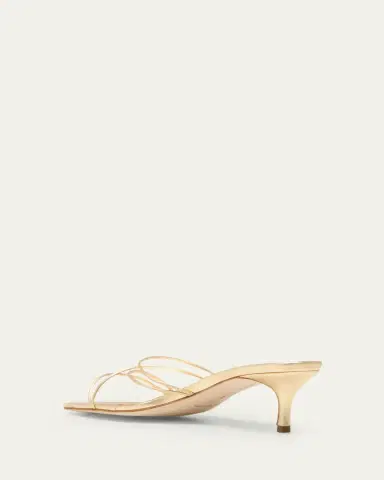 Manolo Blahnik Strappy Metallic Leather Slide Sandals | Thumbnail 4