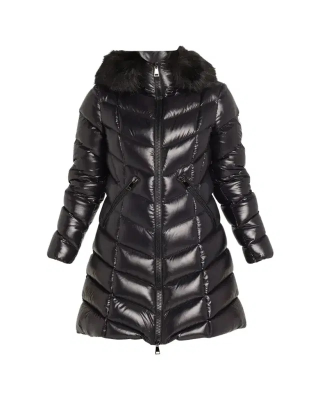 Moncler Fulmarus Faux Fur-Trimmed Hooded Long Down Jacket
