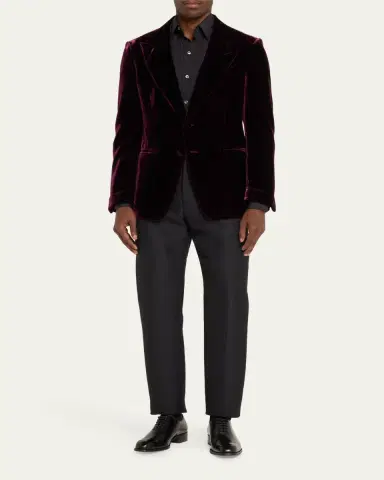 TOM FORD Men's Wool-Silk Velvet Cocktail Jacket | Thumbnail 2