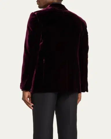 TOM FORD Men's Wool-Silk Velvet Cocktail Jacket | Thumbnail 3