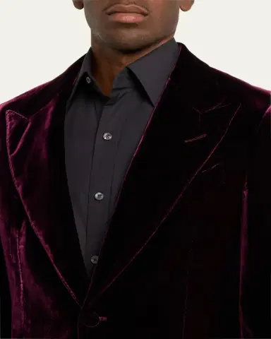TOM FORD Men's Wool-Silk Velvet Cocktail Jacket | Thumbnail 5