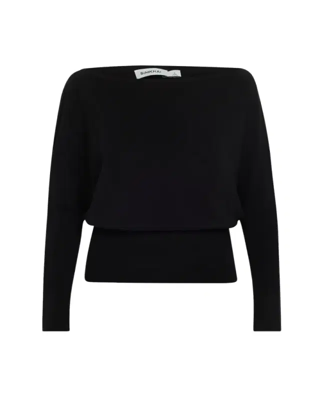 SIMKHAI Lavina Draped Off-Shoulder Sweater