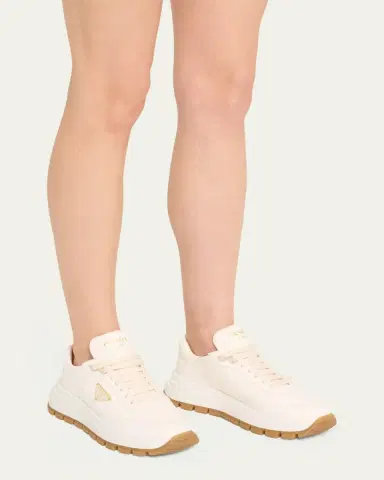 Prada Leather Logo Runner Sneakers | Thumbnail 2