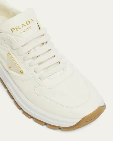 Prada Leather Logo Runner Sneakers | Thumbnail 5