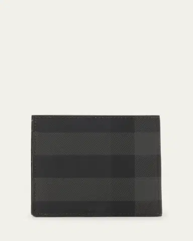 Burberry Men's Charcoal Check Bifold Wallet | Thumbnail 3