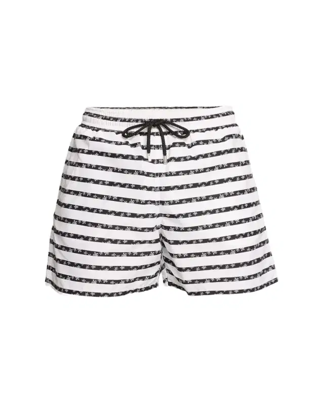 Vilebrequin Men's Micro-Turtle Striped Swim Shorts