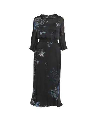 Giorgio Armani Floral Print Silk Gown with Smocked Waist | Thumbnail 1