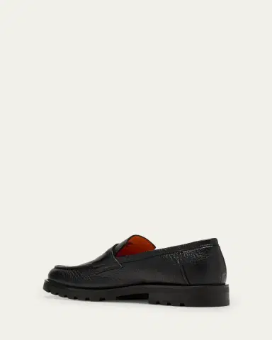 Santoni Men's Rock Deerskin Lug-Sole Penny Loafers | Thumbnail 4