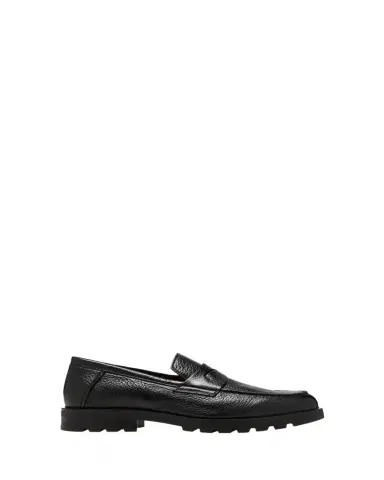 Santoni Men's Rock Deerskin Lug-Sole Penny Loafers | Thumbnail 1