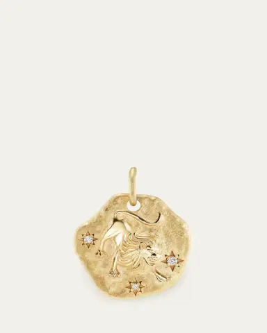 Aaryah 18K Yellow Gold Large Diamond Zodiac Pendant Necklace | Thumbnail 2 Aaryah 18K Yellow Gold Large Diamond Zodiac Pendant Necklace | Thumbnail 2