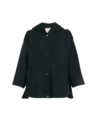 FAZ Ruby Hooded Top Coat with Drawcord Waist | Thumbnail 1 FAZ Ruby Hooded Top Coat with Drawcord Waist | Thumbnail 1