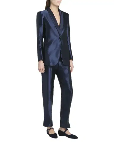 Giorgio Armani Linen Silk Single-Button Blazer Jacket | Thumbnail 1 Giorgio Armani Linen Silk Single-Button Blazer Jacket | Thumbnail 1