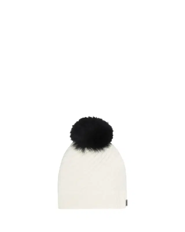 Select Cashmere Beanie with Lamb Shearling Pom