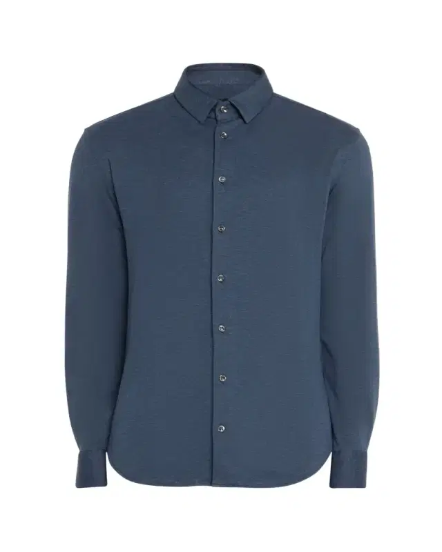 Giorgio Armani Men's Solid Cotton Stretch Sport Shirt