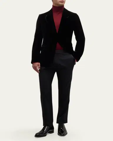 TOM FORD Men's Wool-Silk Velvet Cocktail Jacket | Thumbnail 2
