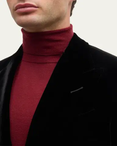 TOM FORD Men's Wool-Silk Velvet Cocktail Jacket | Thumbnail 5