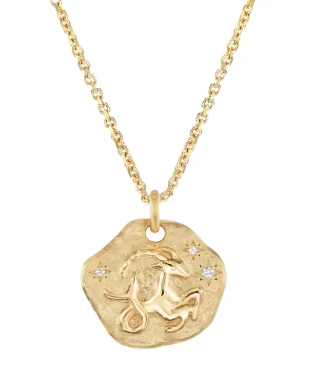 Aaryah 18K Yellow Gold Mini Diamond Zodiac Pendant Necklace