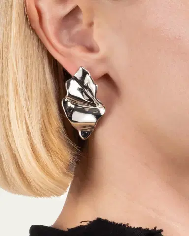 ALEXIS BITTAR Crumpled Gold Small Post Earrings | Thumbnail 2 ALEXIS BITTAR Crumpled Gold Small Post Earrings | Thumbnail 2
