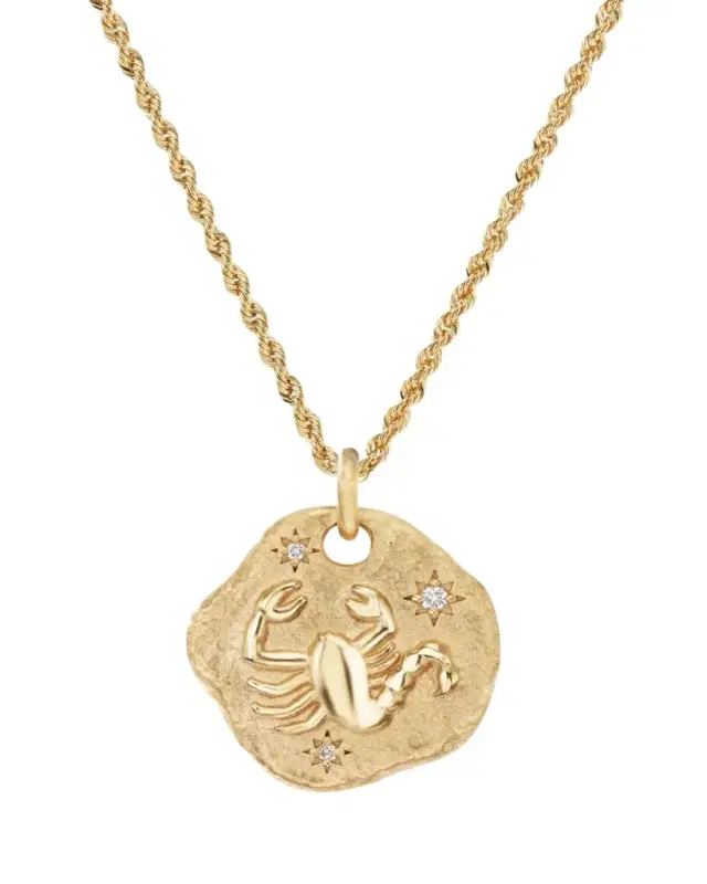 Aaryah 18K Yellow Gold Large Diamond Zodiac Pendant Necklace