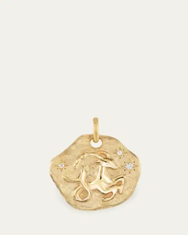 Aaryah 18K Yellow Gold Large Diamond Zodiac Pendant Necklace | Thumbnail 2