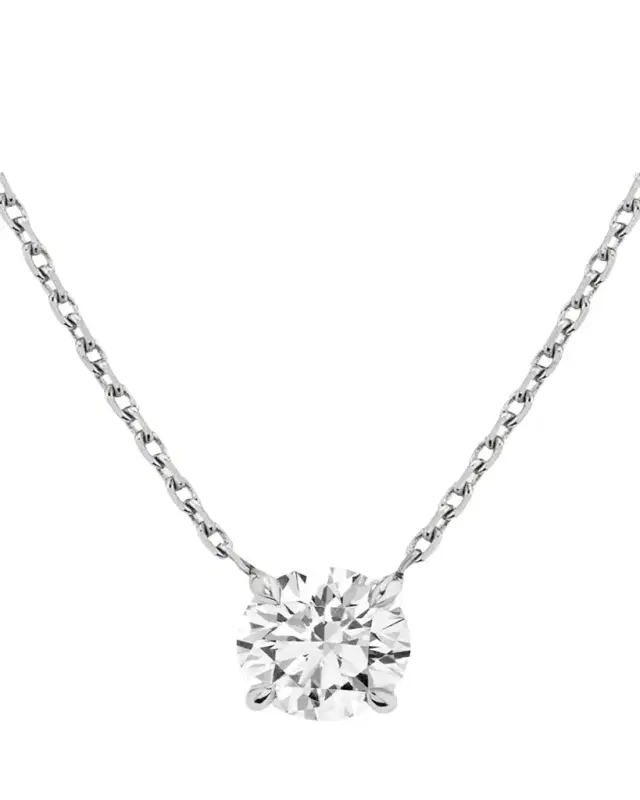 Brilliant-Cut Round Solitaire Lab Grown Diamond Necklace, 1.0tcw