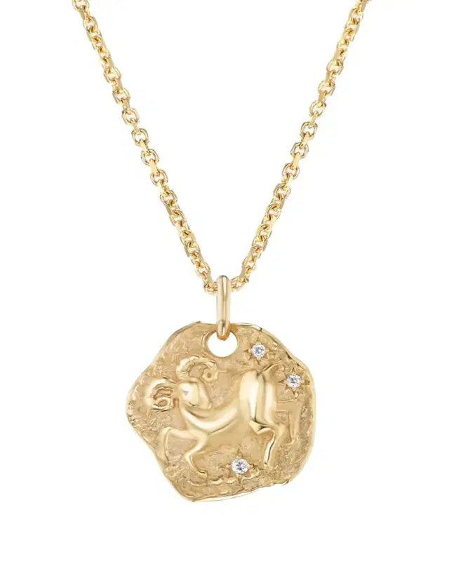 Aaryah 18K Yellow Gold Mini Diamond Zodiac Pendant Necklace