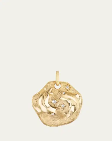 Aaryah 18K Yellow Gold Large Diamond Zodiac Pendant Necklace | Thumbnail 2 Aaryah 18K Yellow Gold Large Diamond Zodiac Pendant Necklace | Thumbnail 2