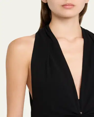 Brandon Maxwell The Banks Deep-V Maxi Dress | Thumbnail 5