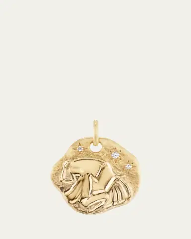 Aaryah 18K Yellow Gold Mini Diamond Zodiac Pendant Necklace | Thumbnail 2
