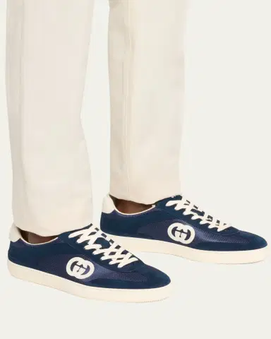 Gucci Men's G75 Canvas and Suede T-Toe Low-Top Sneakers | Thumbnail 2 Gucci Men's G75 Canvas and Suede T-Toe Low-Top Sneakers | Thumbnail 2