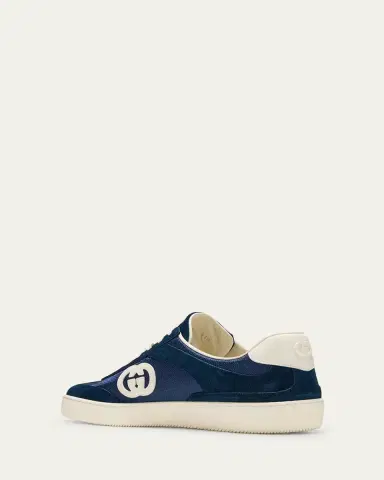 Gucci Men's G75 Canvas and Suede T-Toe Low-Top Sneakers | Thumbnail 4 Gucci Men's G75 Canvas and Suede T-Toe Low-Top Sneakers | Thumbnail 4